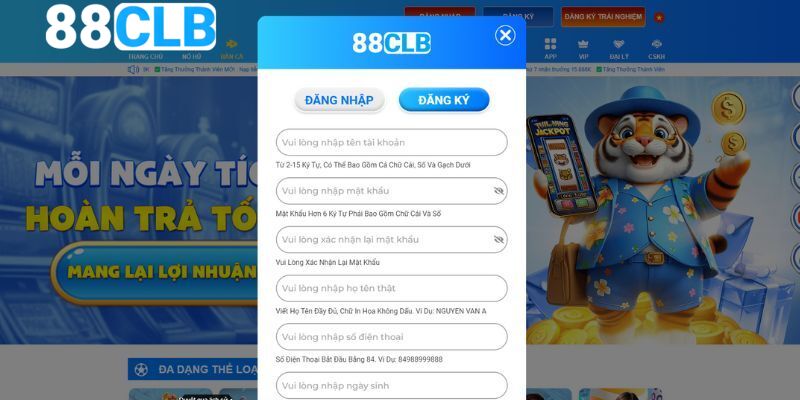 Cung cấp đầy đủ dữ liệu theo yêu cầu 88CLB